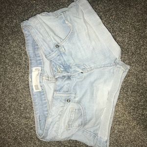 denim short shorts, barely worn